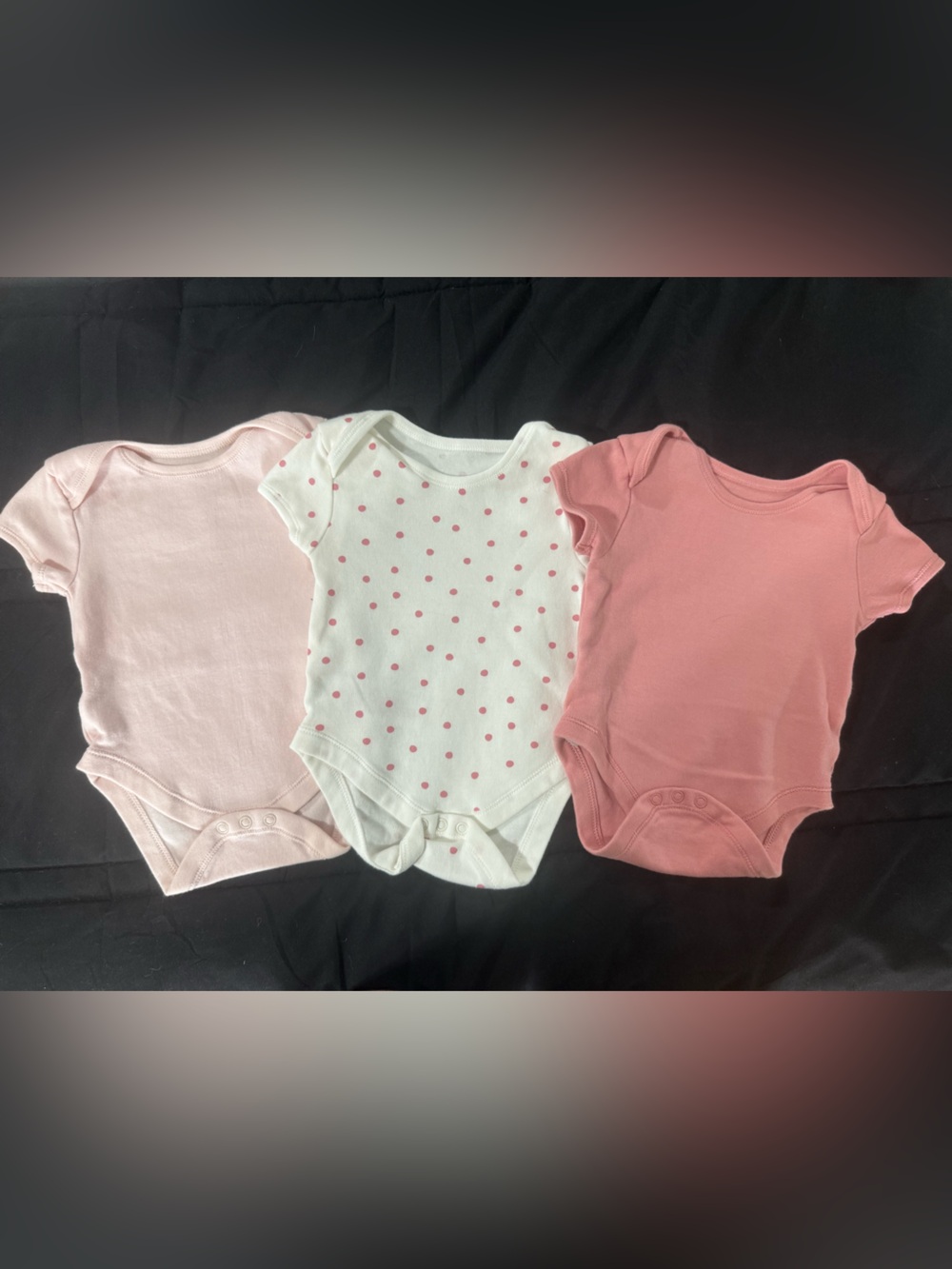Primark Baby Girl Bodysuit Set in Light Pink, White with Pink Dots, Dusty Rose